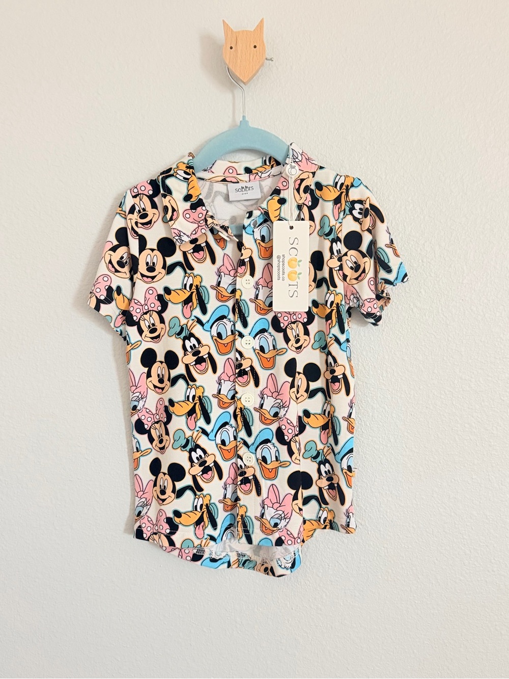 Scott Disney Character Button-Front Kids Tee - Pink, Blue & Black